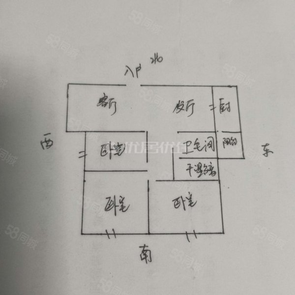 长申玉3室2厅1卫122㎡南80万