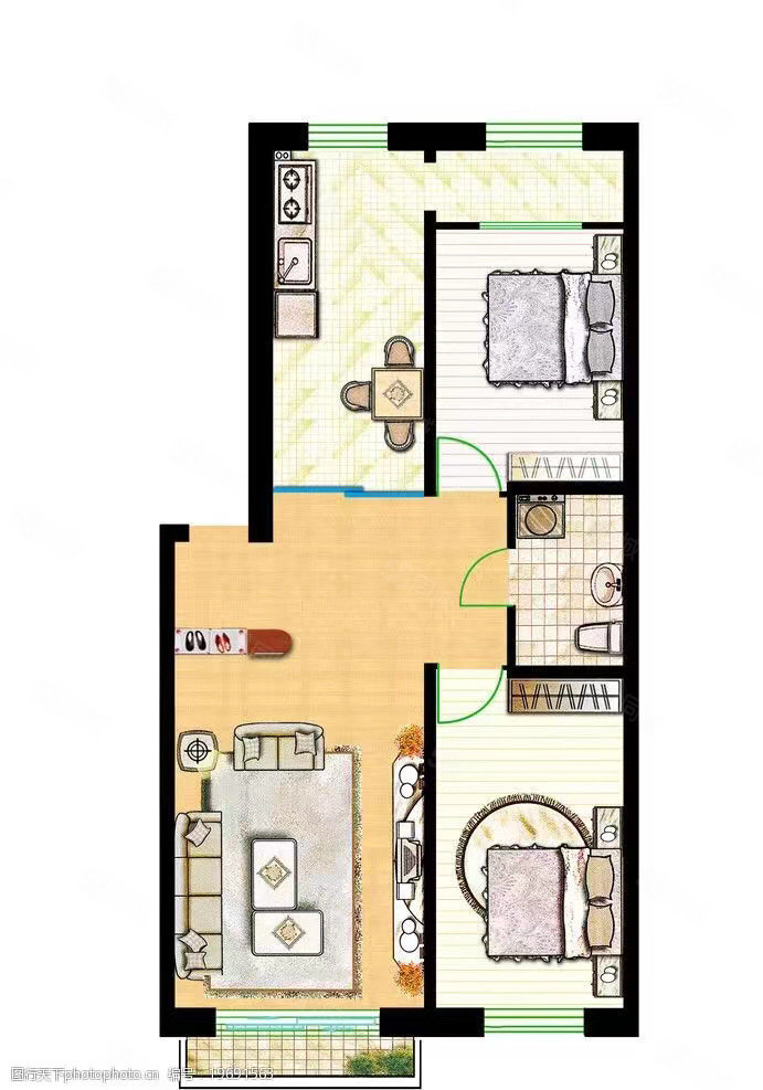 洪都2区2室2厅1卫82.98㎡南北79万