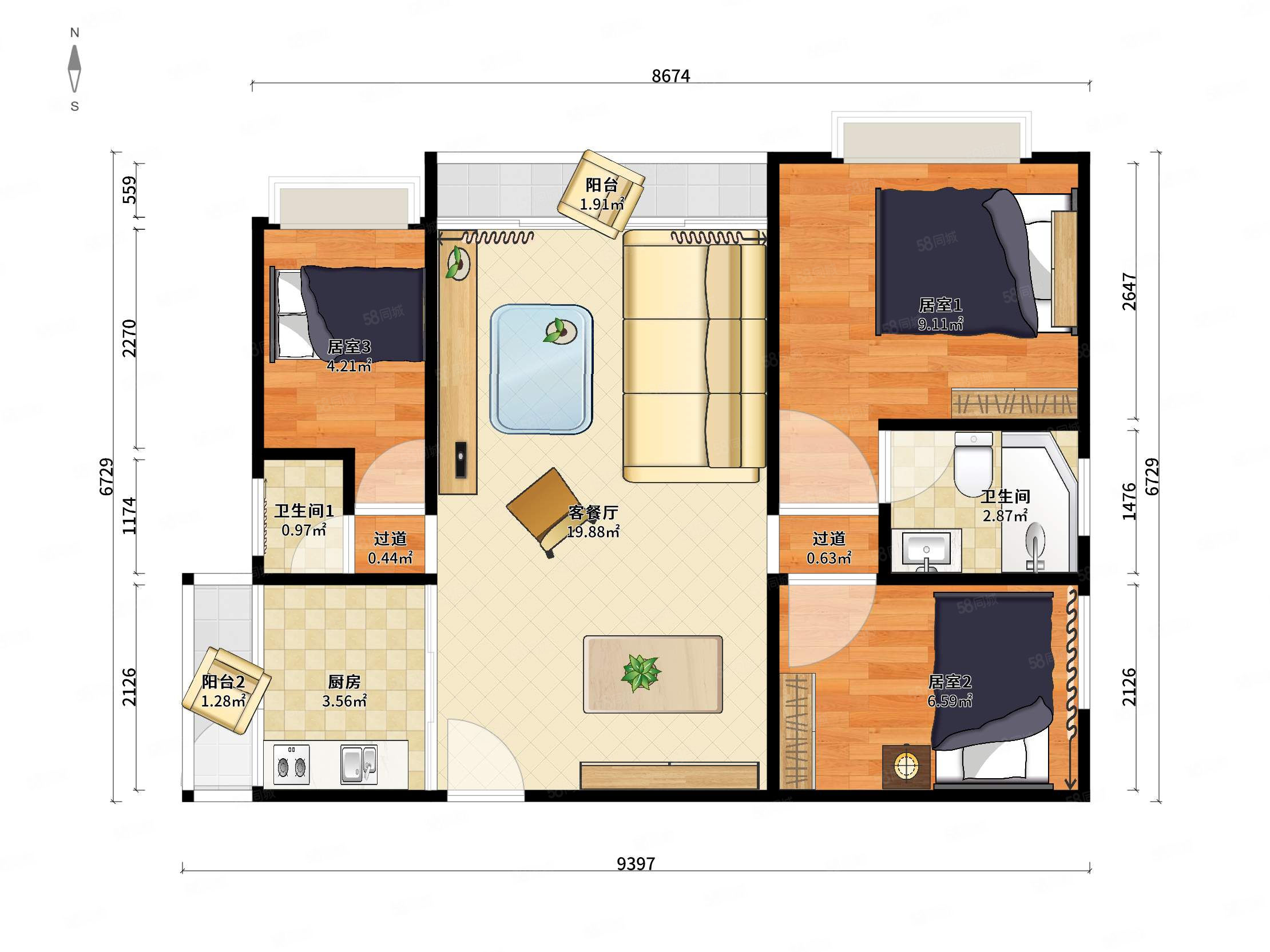 宝安 怡翠花园 精致红本三房 先给20万 包税 欢迎来电谈价