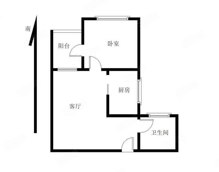 春泽名园1室1厅1卫46.6㎡南110万