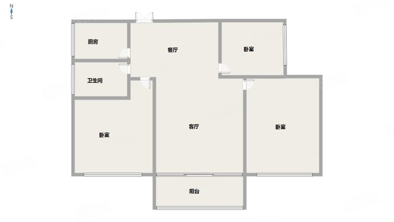 翔龙四方新城3室2厅1卫102㎡南北75万