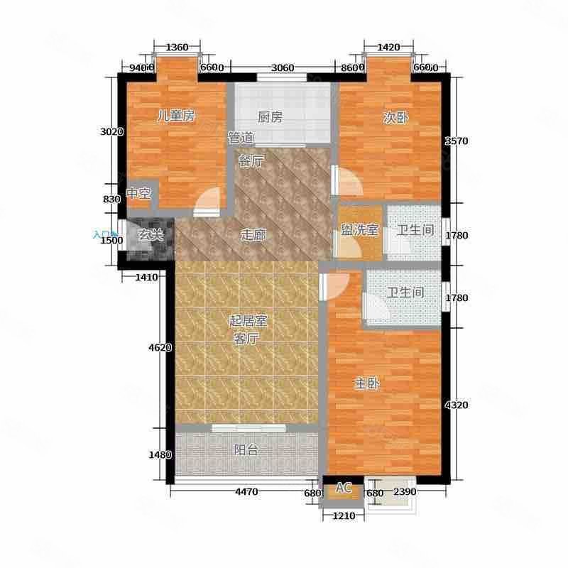 天慧国际3室2厅2卫127㎡南北135万