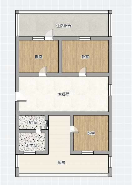 水木兰亭2室2厅1卫95㎡南北60万