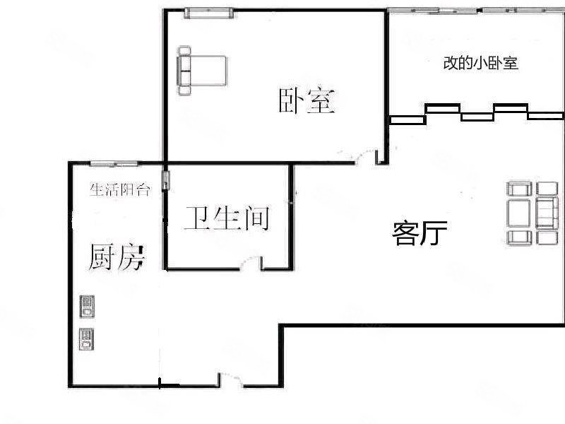 大鼎城市广场(B区)2室1厅1卫50.95㎡南北57万