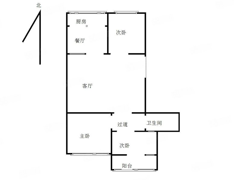 市府小区3室2厅1卫90㎡南北78万