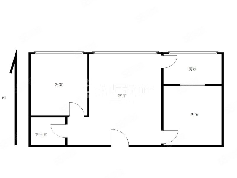 公交小区(呼伦贝尔南路)2室1厅1卫77㎡南北58万