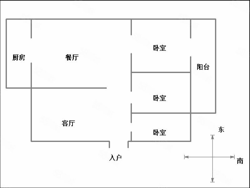 鸿润城3室2厅1卫114㎡南北77万