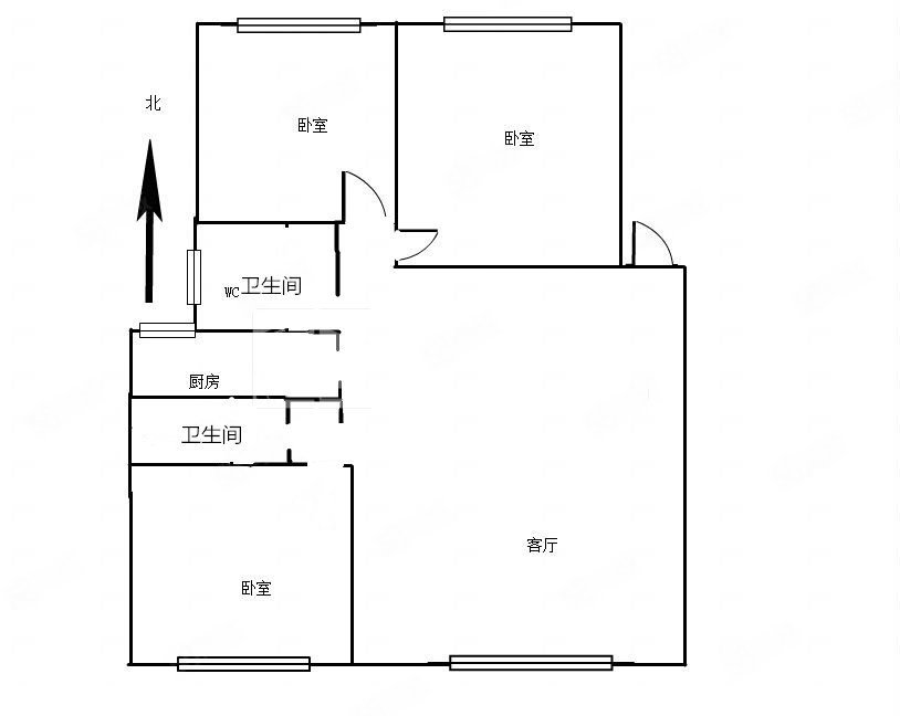 万达华城B区3室2厅2卫127.5㎡南北84.4万