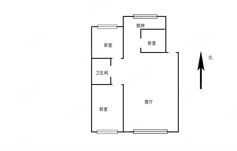 富云花都2室2厅1卫102㎡南北95万