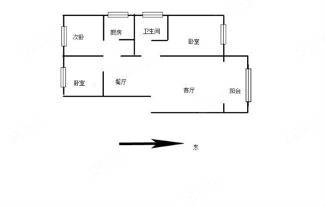 金马源温泉花园3室2厅1卫103.5㎡东西125万