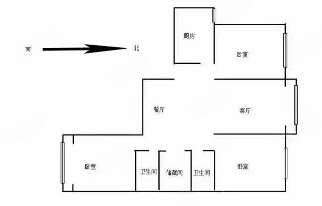 铁路小区3室2厅1卫104.73㎡南52万