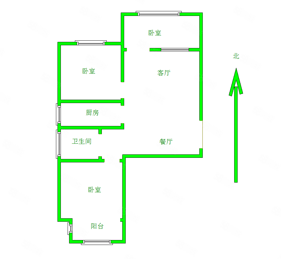 玉兰花园(兰锦园)3室2厅1卫100㎡南北118.8万