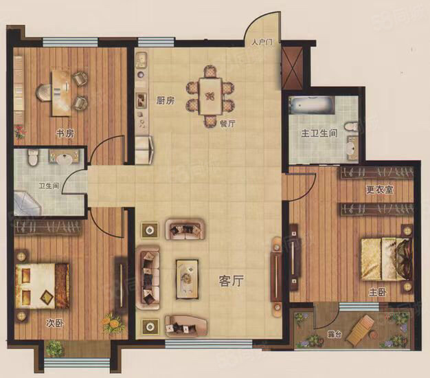 市政科委家属楼3室2厅1卫101㎡南北55万