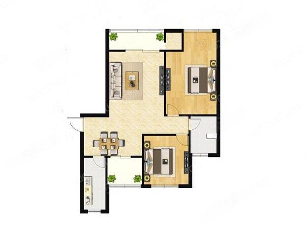 城林雅苑2室1厅1卫66.14㎡南北288万