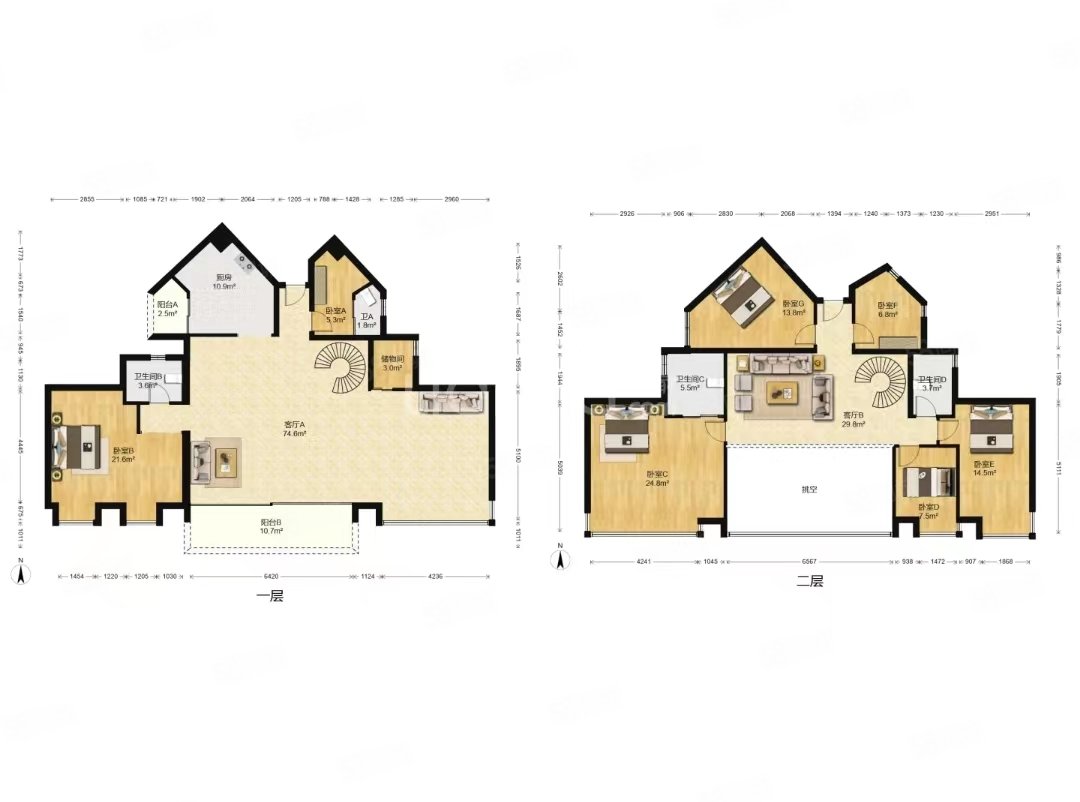 中空复式看房有key福田网红园林式社区电梯双层复式