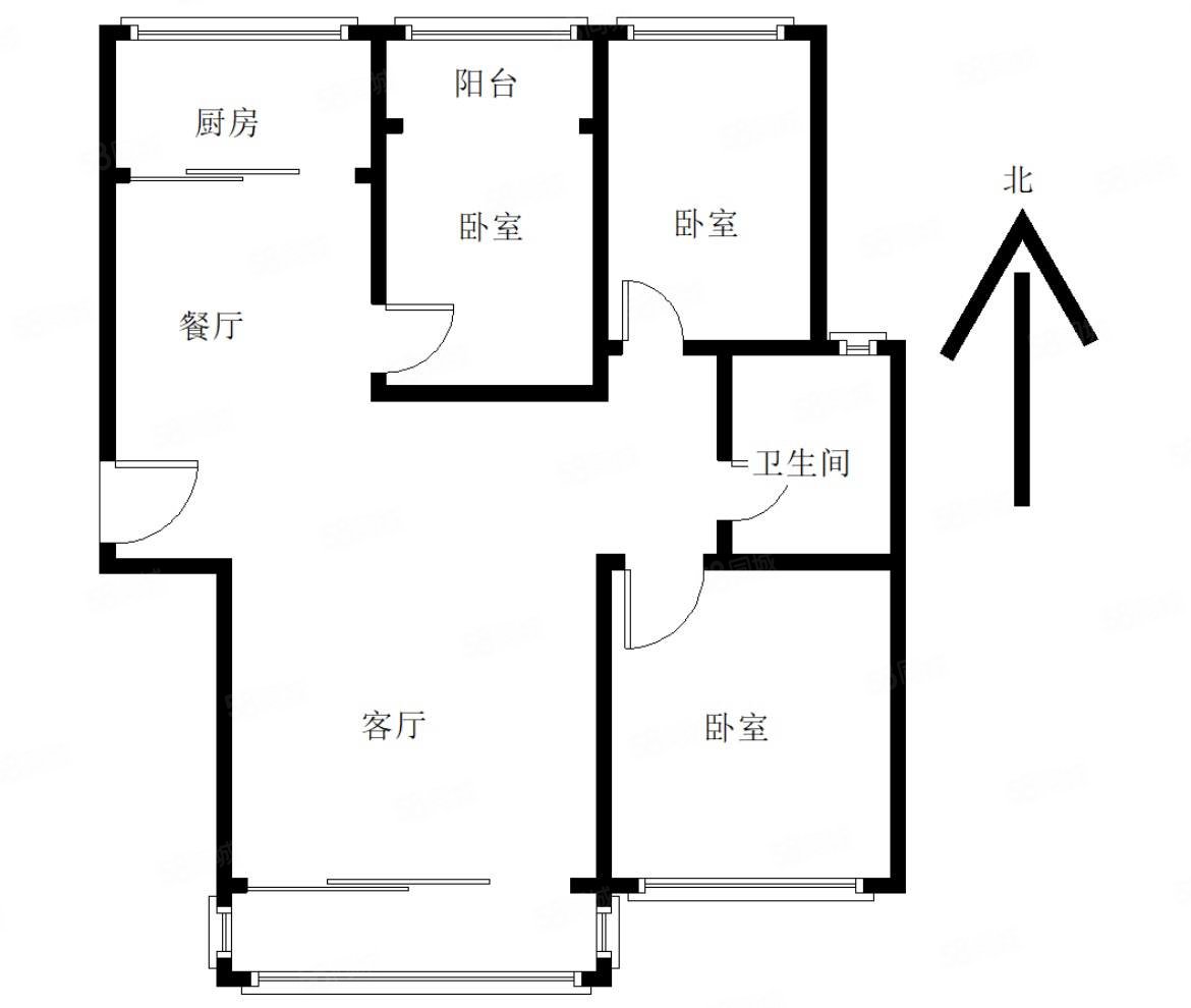 达观天下3室2厅1卫110㎡南北60万