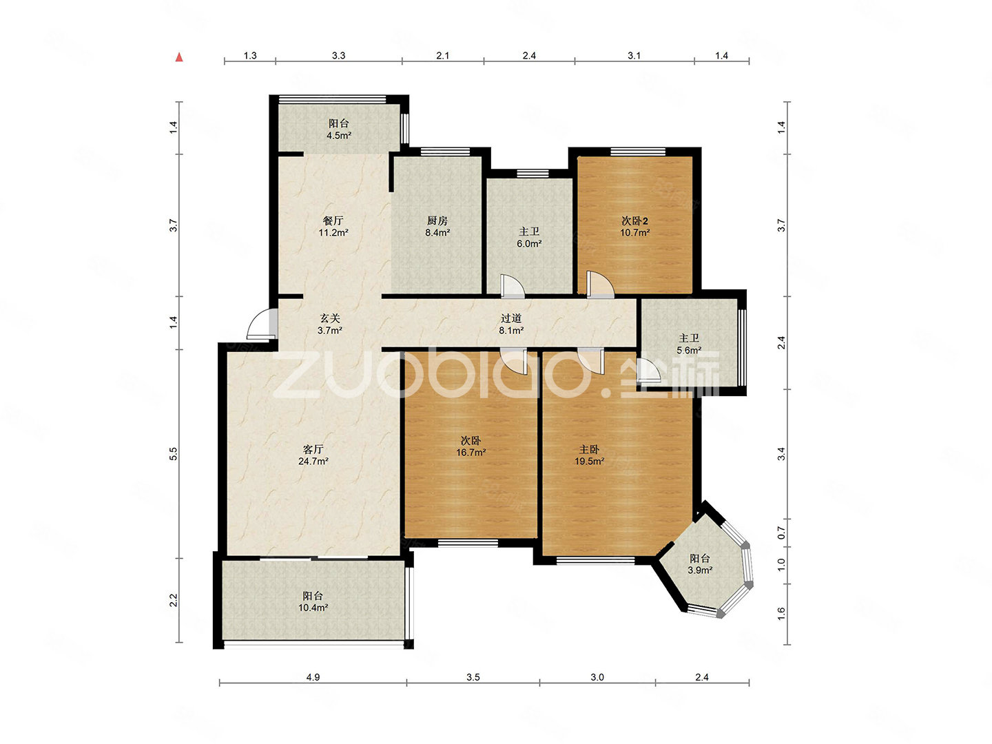 锦都豪苑3室2厅2卫138㎡南360万