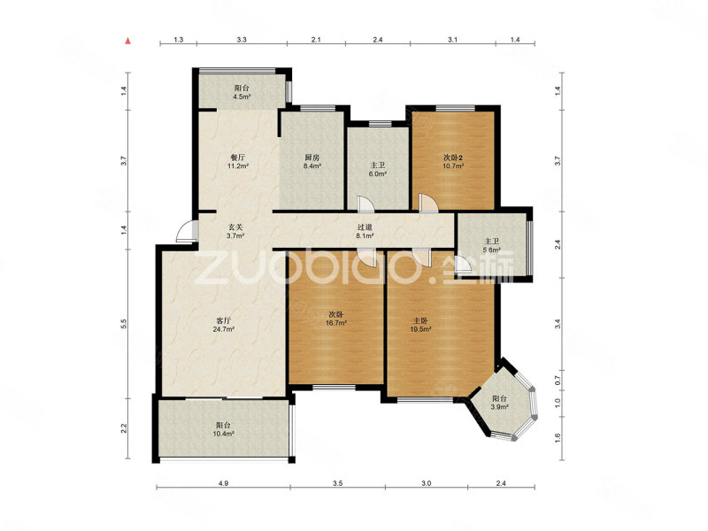 锦都豪苑3室2厅2卫138㎡南360万