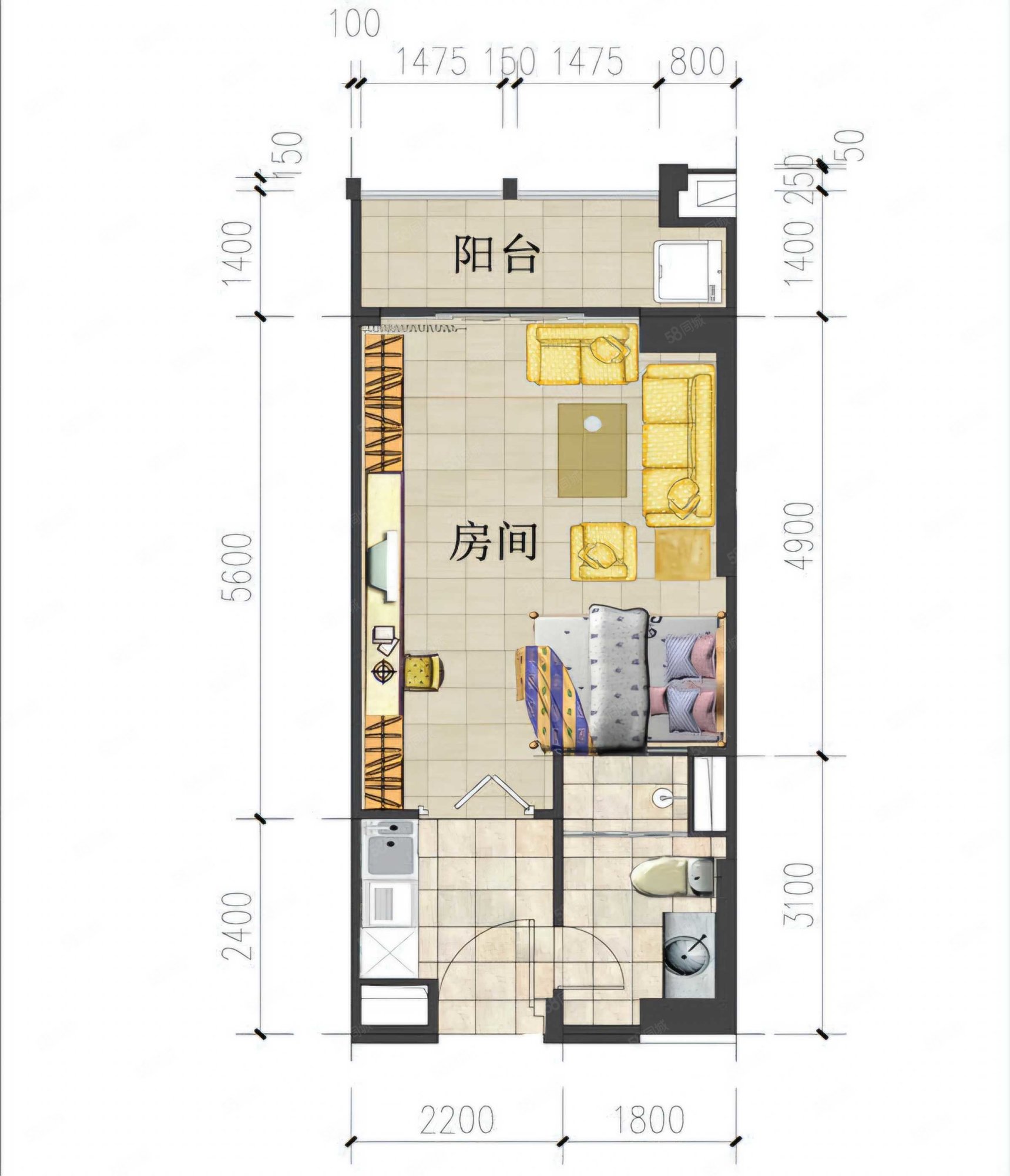 荣德庄园1室0厅1卫32.78㎡南32万