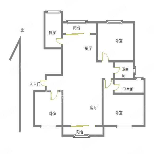 文博苑3室2厅2卫152㎡南北168万