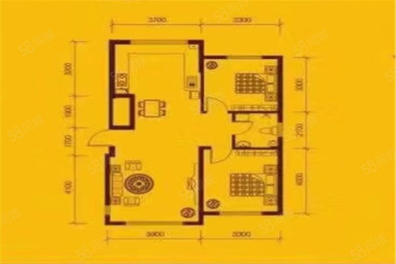 宇圣明珠(B区)2室1厅1卫82.91㎡南北90万