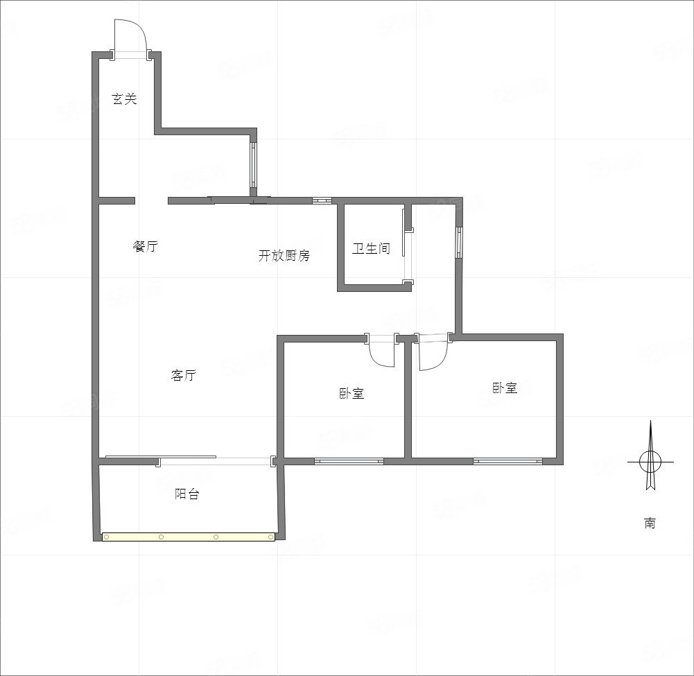 保利高尔夫豪园2室2厅1卫88.4㎡东南128万