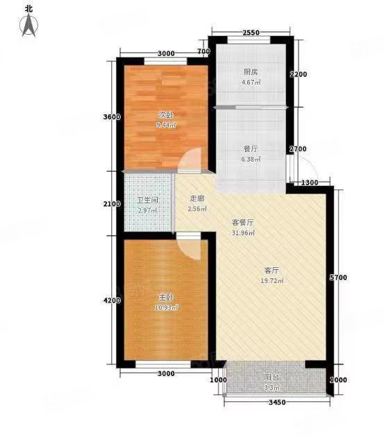 大上海广场金桂雅苑2室1厅1卫71㎡南北60万