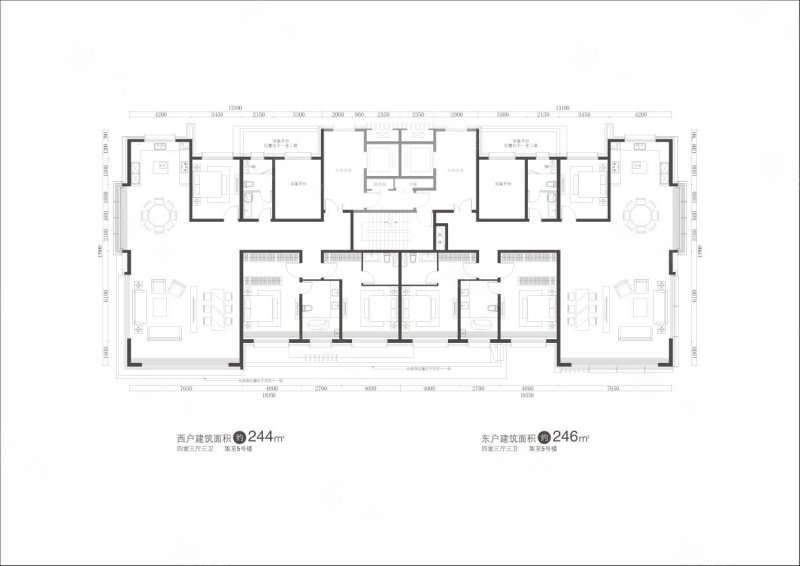 万锦揽月4室3厅3卫242㎡南北340万