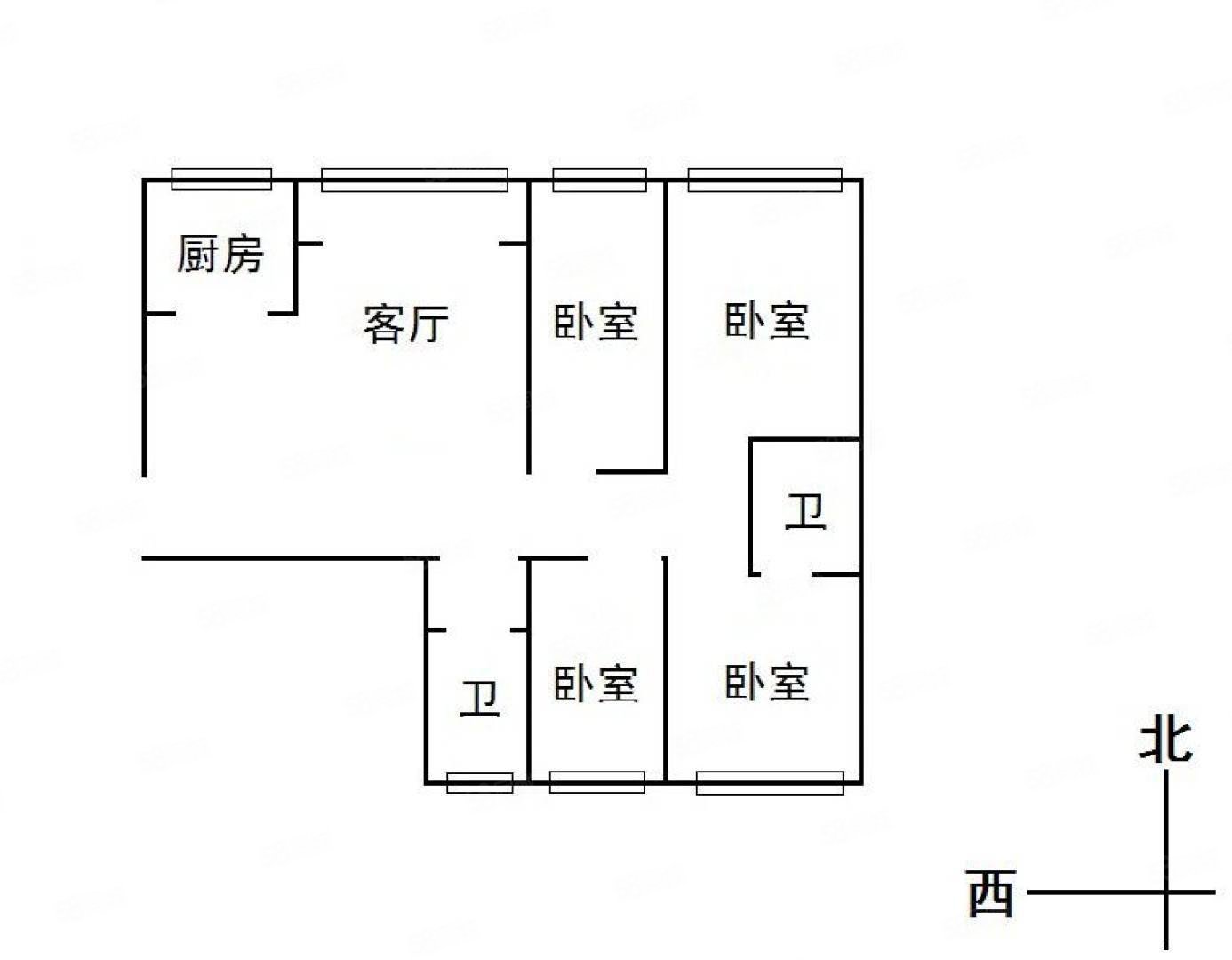 龙旺伯乐佳园3室2厅2卫143.16㎡南北79万