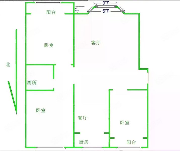 玉兰花园(玉锦园)3室2厅1卫124.22㎡南北106万
