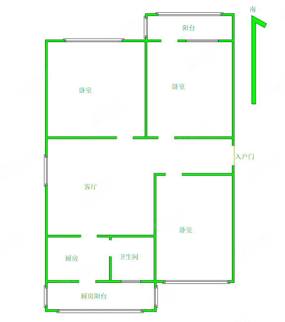 西园小区3室1厅1卫77.96㎡南北210万