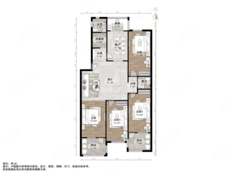 七里堡小区4室2厅2卫181㎡南北174万