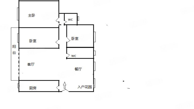 黔源蓝桥圣菲3室2厅2卫107㎡南北55万