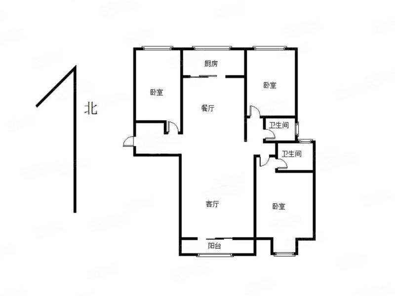 佳利金色东方信苑3室2厅2卫122.91㎡南北64万