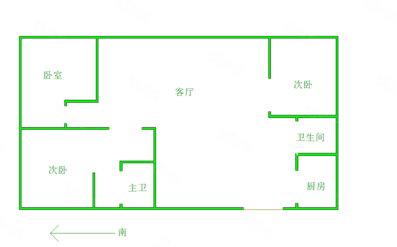 国耀上河城3室2厅1卫128㎡南240万