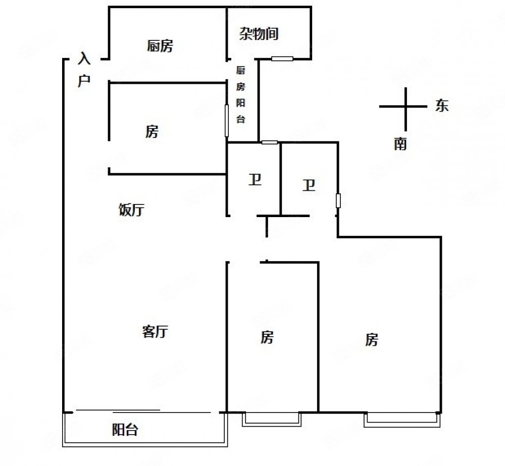 东山水恋4室1厅1卫113㎡东南1000万