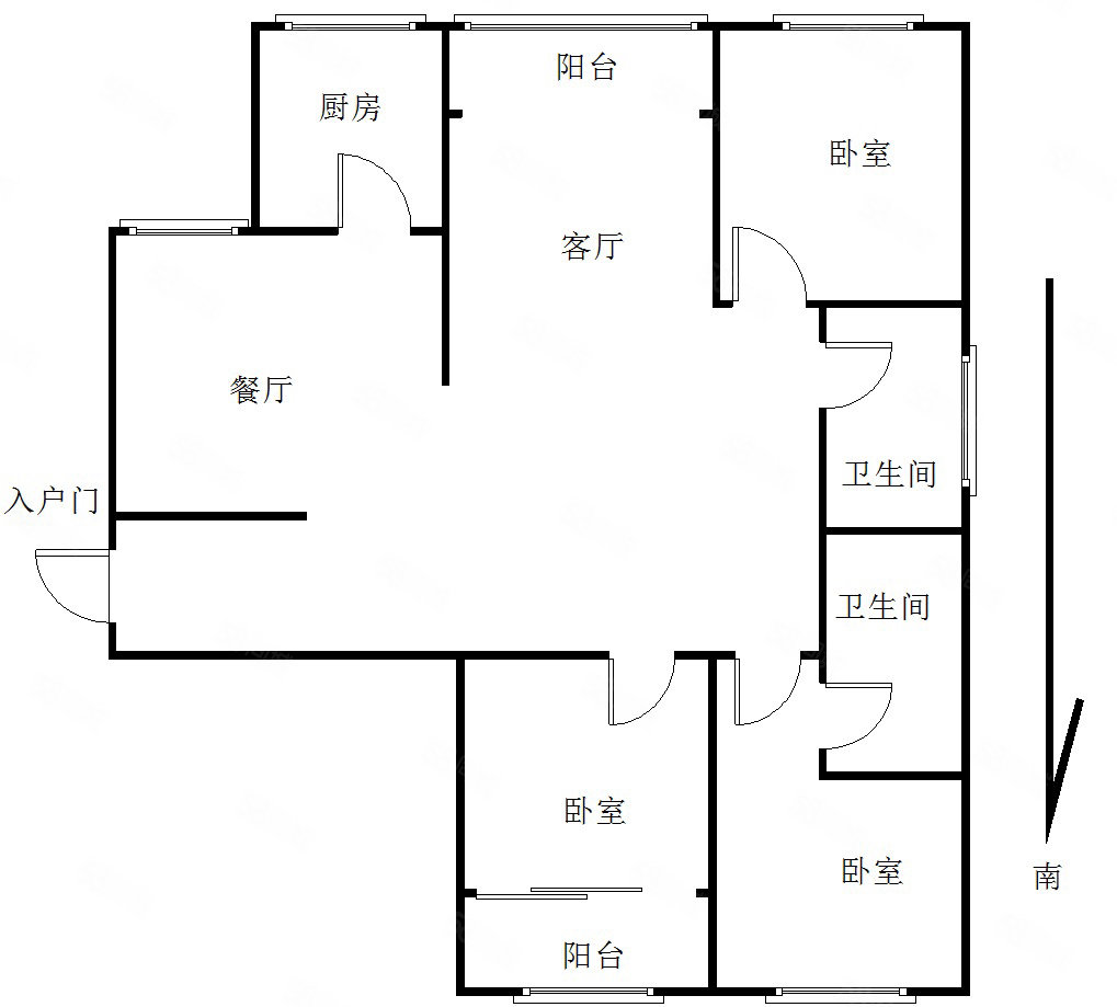 瑞星花园3室2厅2卫130㎡南北89万