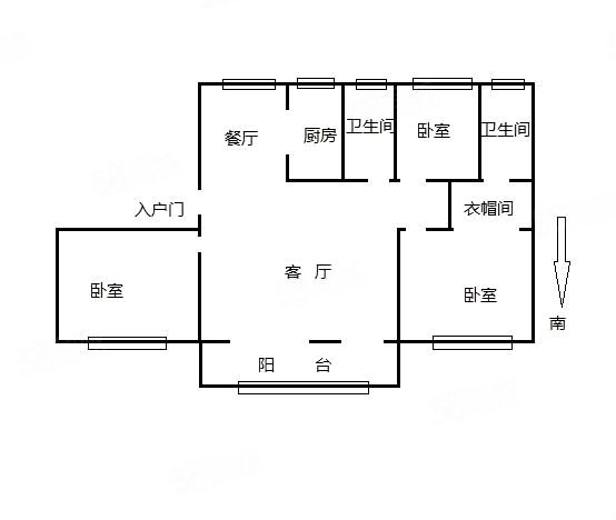 星光璟园3室2厅2卫150㎡南北185万