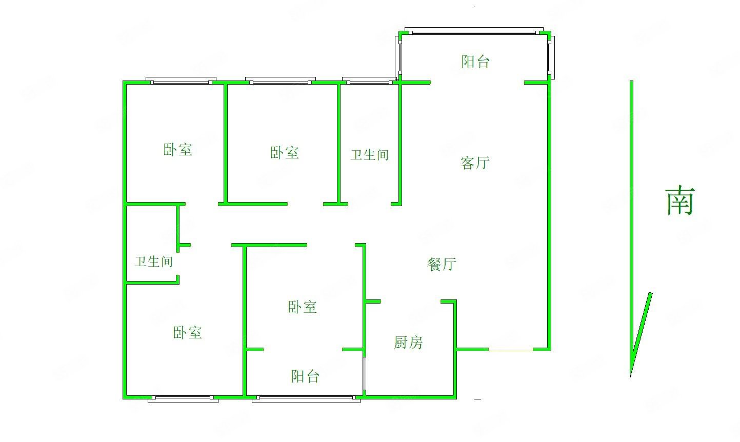 汉德里院里(北区)4室2厅2卫154㎡南北109万