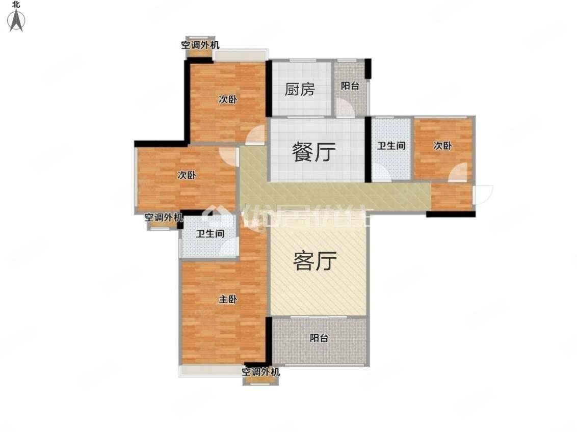 中海雍翠峰4室2厅2卫127.5㎡南105万