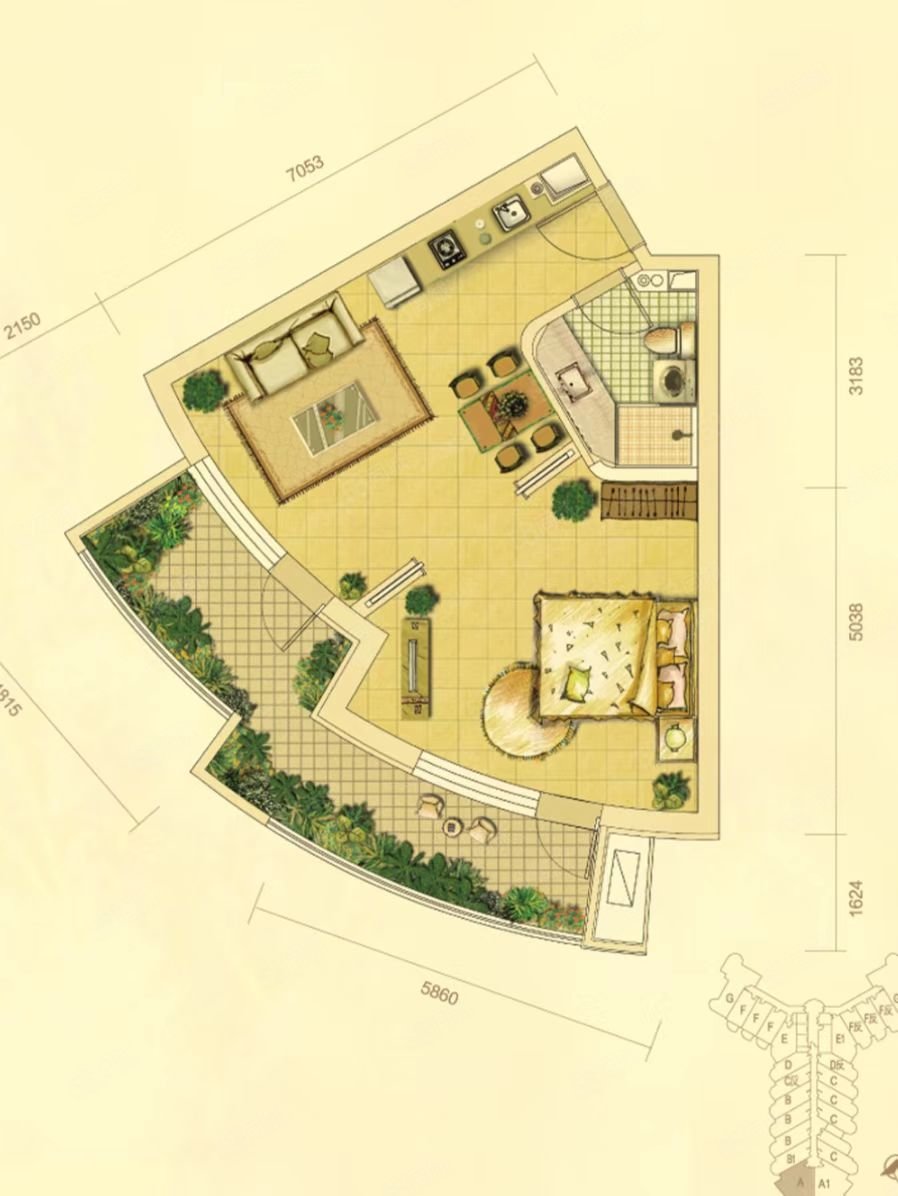 山海同湾1室1厅1卫65㎡东南32万