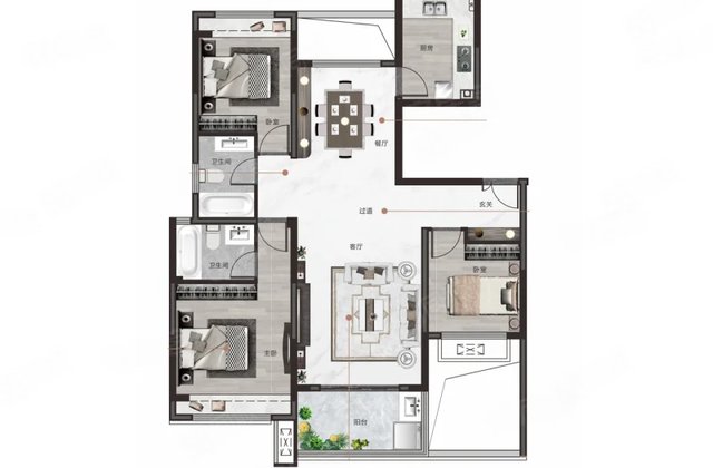 淮滨建业府3室2厅120㎡60万二手房图片
