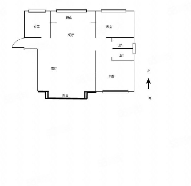 天伦首府3室2厅2卫126㎡南北56万