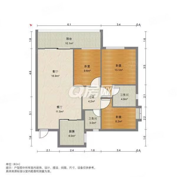 雅居乐山海郡3室2厅2卫104.56㎡西北88万