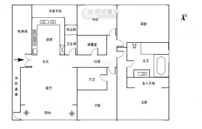 绿城蓝色钱江(公寓住宅)4室2厅3卫235.06㎡南北2800万