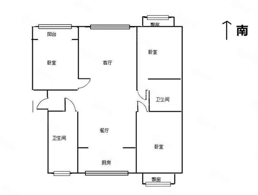 九州家园3室2厅2卫137.47㎡南北75万