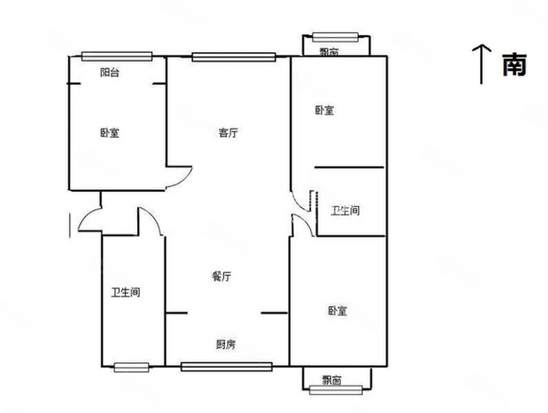 九州家园3室2厅2卫137.47㎡南北75万