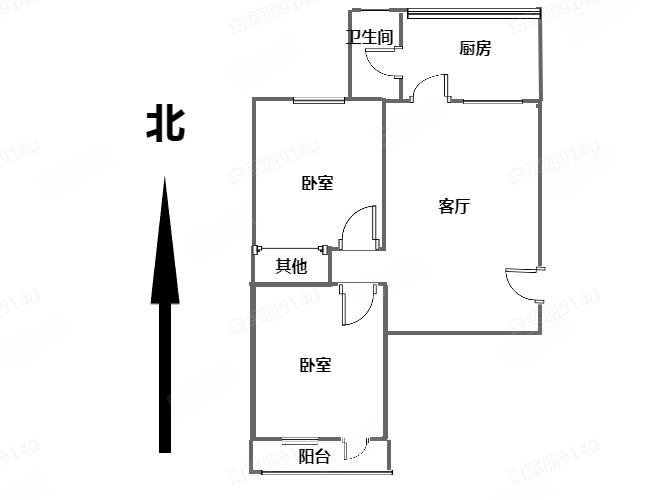 钟强小区2室1厅1卫67.48㎡南106万