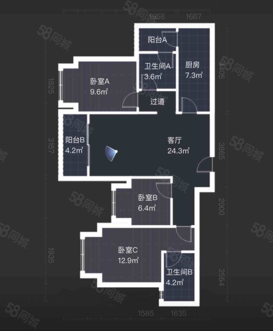 龙湖香港置地学樘府(二期)3室1厅2卫94.8㎡东110万