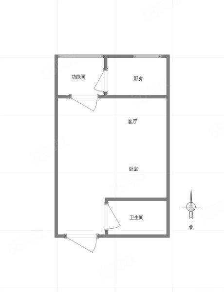 财信渝中城1室0厅1卫46.58㎡南北69万